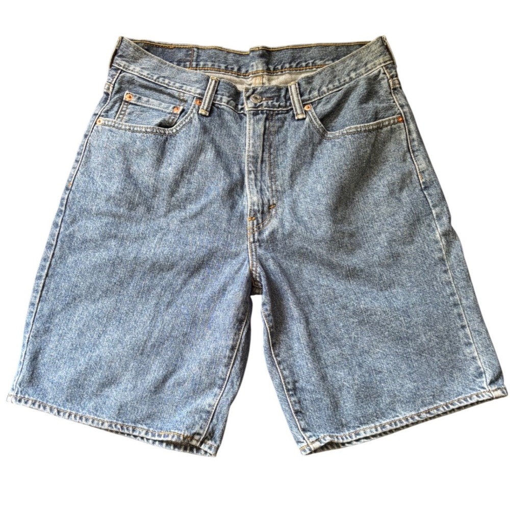 Levis 550 Relaxed Fit Denim Shorts Mens 33 Blue Stonewash Mid Rise 35550-2111